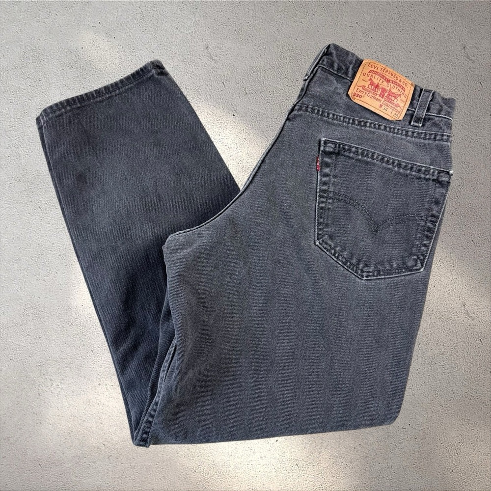 Vintage Levi's 550 Jeans Fits 32x29 (Tag 34x30) Faded Black Denim USA